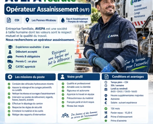 recrutement AVEPA opérateur en assainissement
